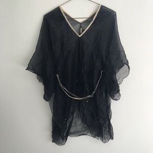 Rozae Nichols Sheer Silk Flowy Top